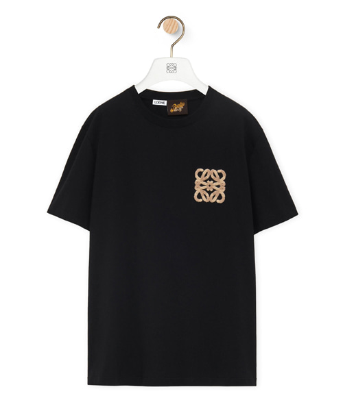 시그니처 로고 자수 코튼 티셔츠