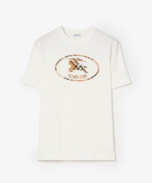 체크 나이트 스탬프 코튼 티셔츠