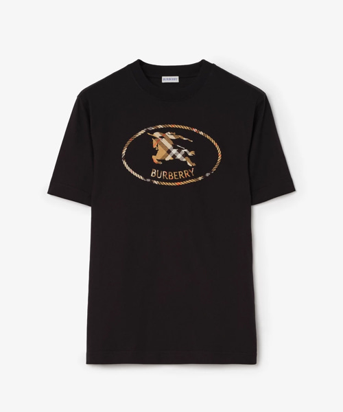 체크 나이트 스탬프 코튼 티셔츠