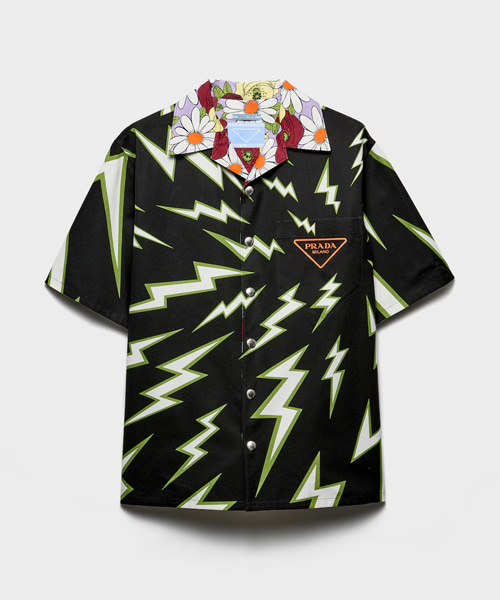 타임캡슐 프린트 코튼 셔츠