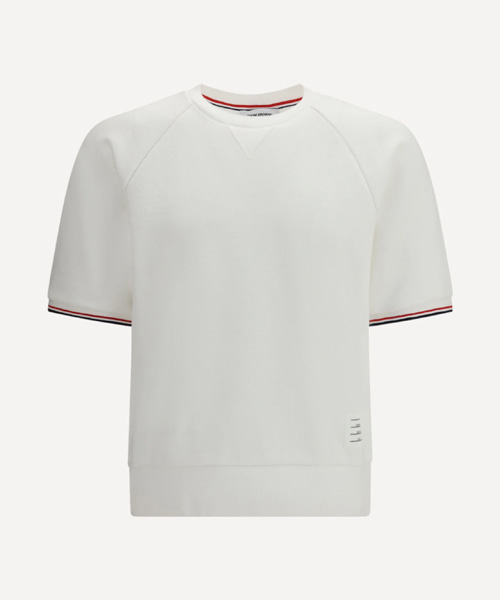 스트라이프 숏 슬리브 스웨트셔츠