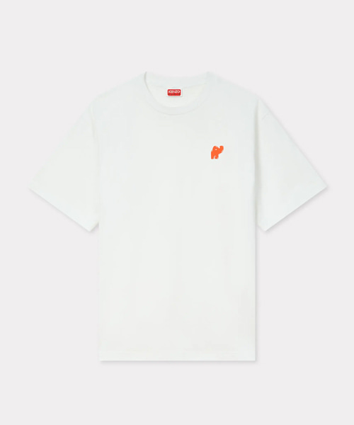 엘리펀트 로고 오버사이즈 코튼 티셔츠