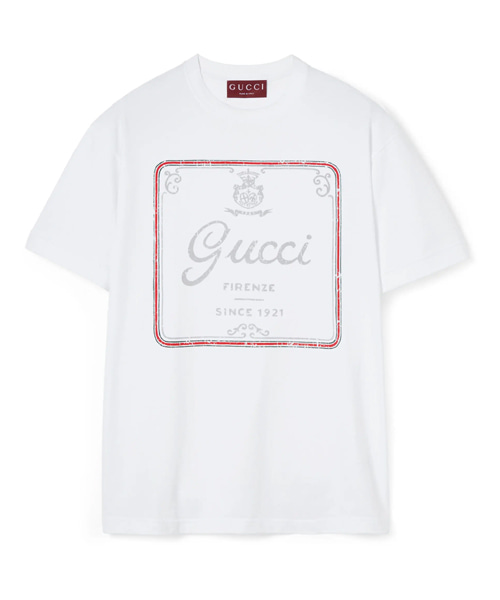 프린트 디테일의 코튼 저지 티셔츠