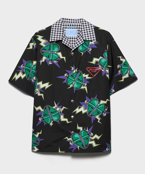 타임캡슐 프린티드 코튼 셔츠