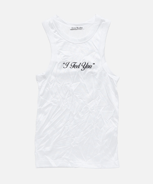 크링클 텍스처의 프린트 탱크탑