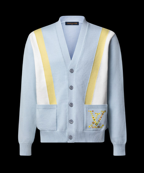 엠브로이더드 시그니처 자카드 가디건