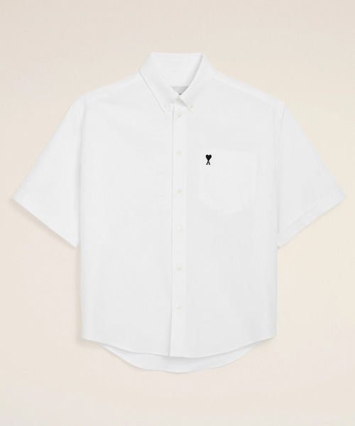 스몰 하트 로고 자수 오버사이즈 셔츠