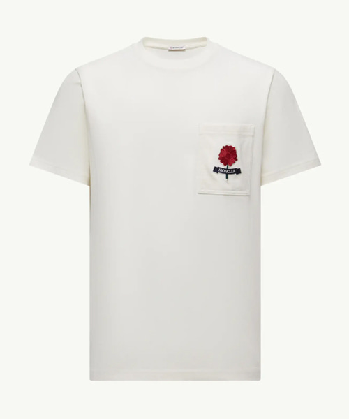 플라워 로고 패치 코튼 티셔츠