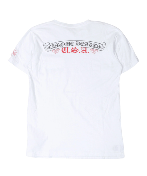 스크롤 로고 프린트 코튼 티셔츠