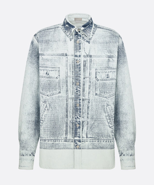 블루 코튼 트윌 MKII-이펙트 오버셔츠