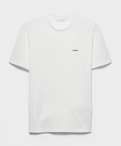 로고 자수 숏 슬리브 코튼 티셔츠