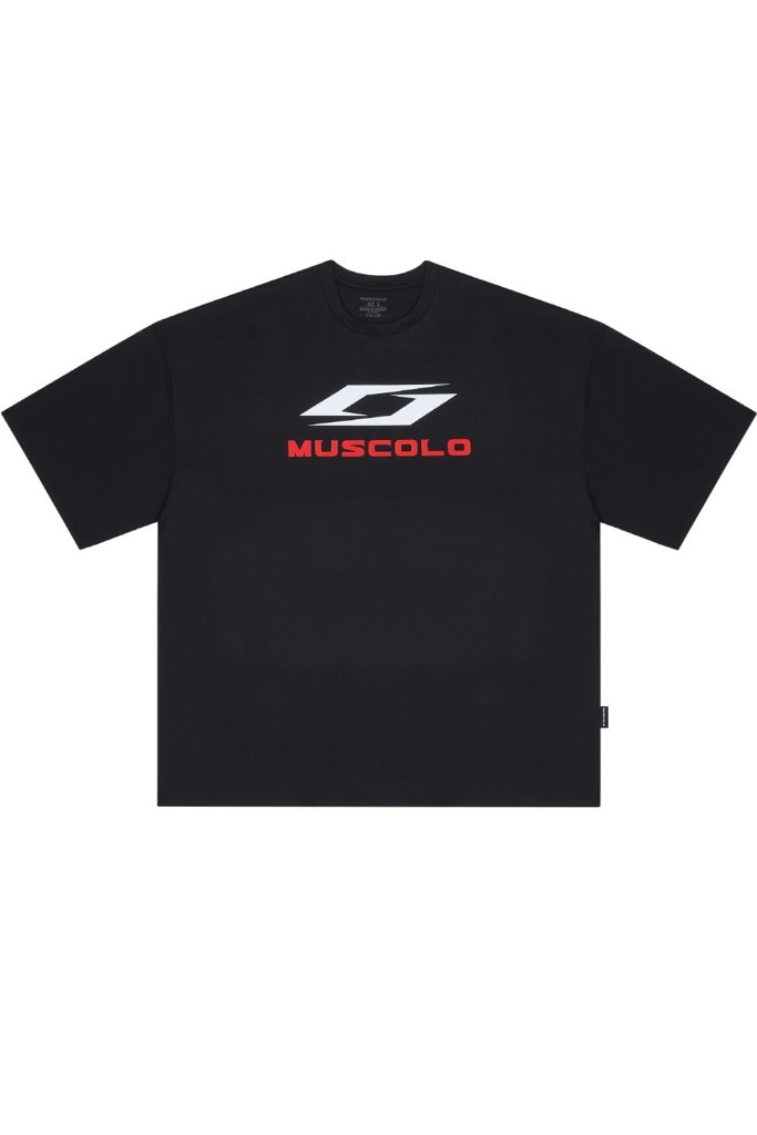 SYMBOL LOGO AIR SPAN MESH TECH OVERSIZE SHORT SLEEVE BLACK - 블랙 반팔 티셔츠