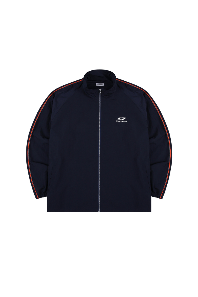 SYMBOL ZIP-UP WINDBREAKER NAVY - 고급스러운 주름의 윈드브레이커 이미지