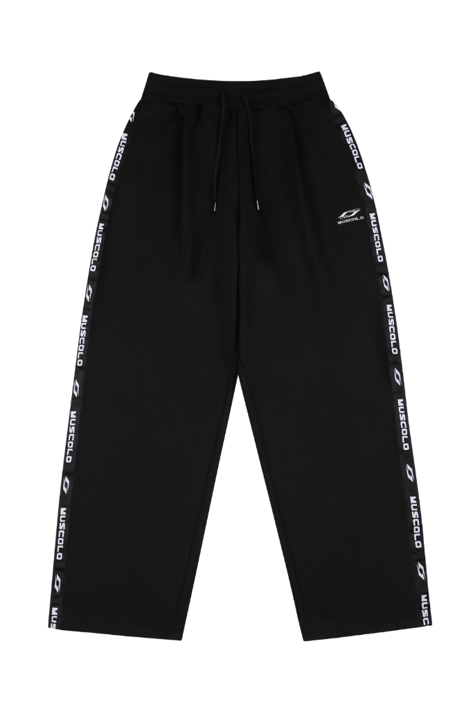 SYMBOL SIDELINE WIDE PANTS BLACK - 팬츠 이미지