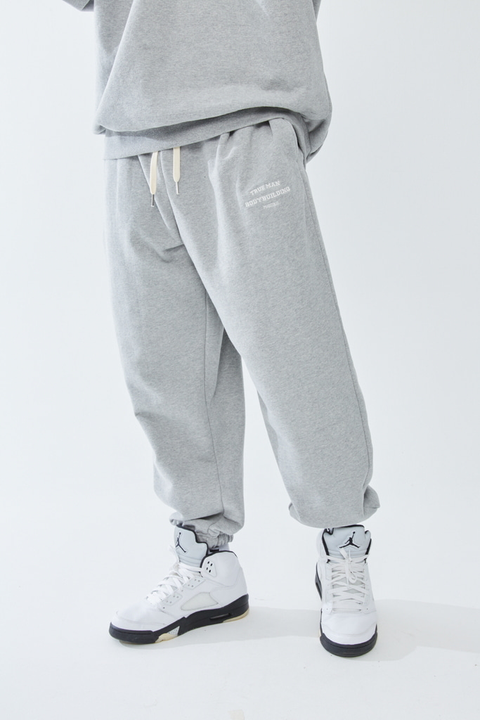 HEAVYWEIGHT WIDE JOGGER PANTS GREY - 그레이 조거팬츠 이미지