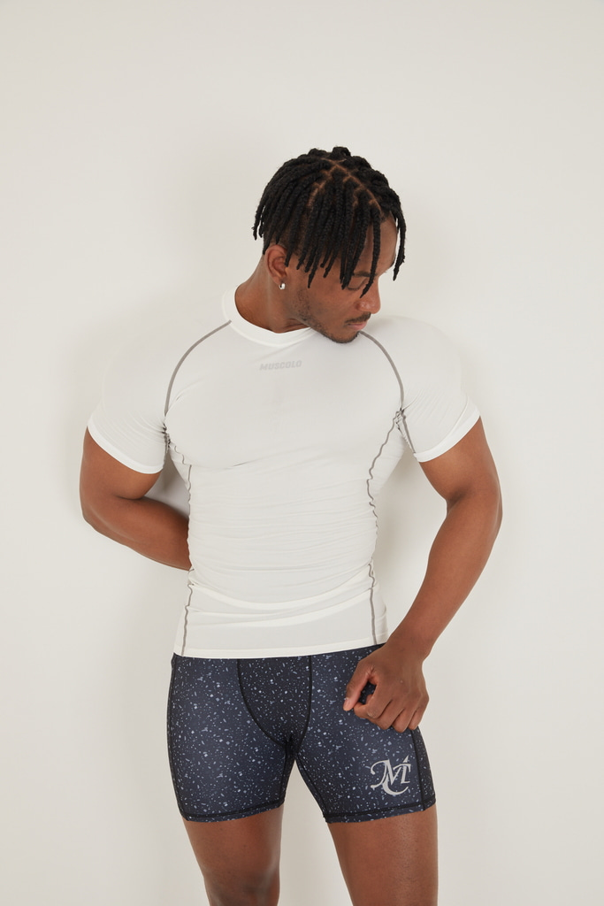 ATHLETIC PERFORMANCE SHORTS LEGGINGS STONE BLACK 제품 이미지