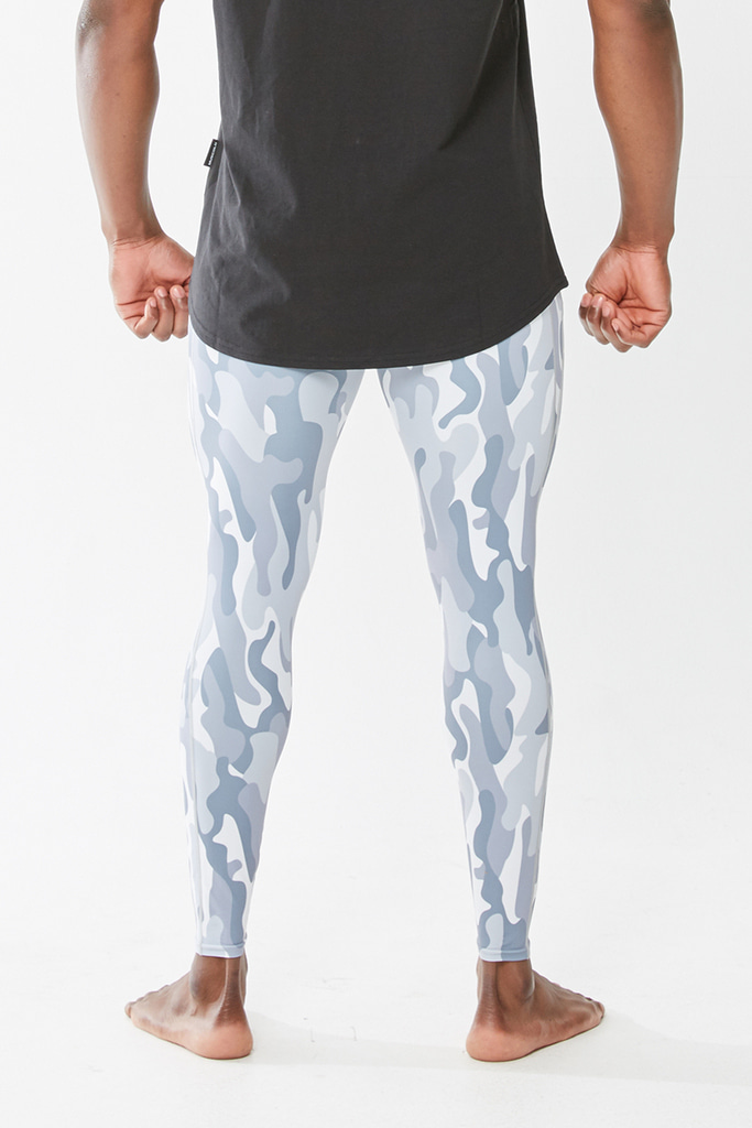 MEN'S COMPRESSION CAMO LEGGINGS WHITE - 화이트 카모 패턴 레깅스 이미지