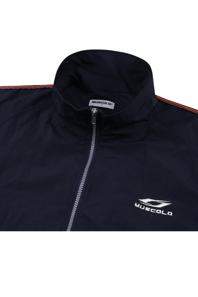 SYMBOL ZIP-UP WINDBREAKER NAVY - 고급스러운 주름의 윈드브레이커 이미지