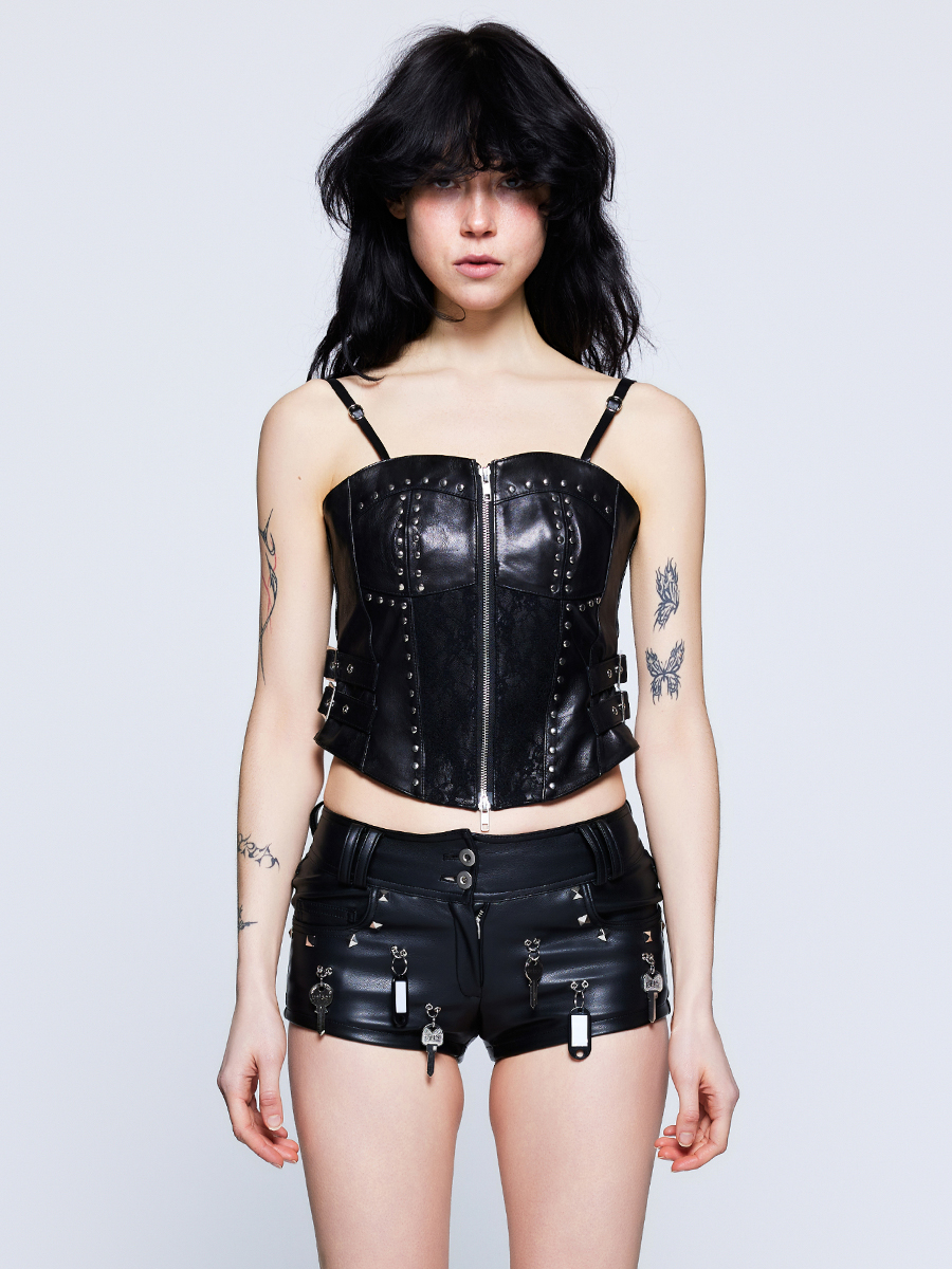 LACE CORSET TOP_BLACK - STEPPA
