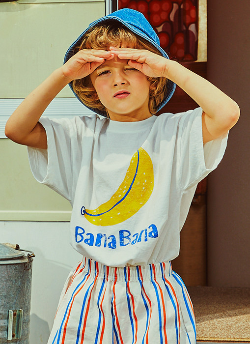 [TS] 포인트 바나나 숏 티셔츠_화이트