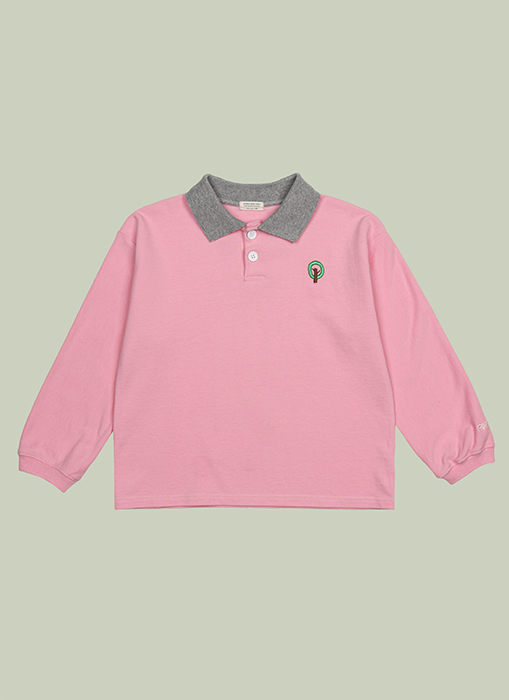 [TS] 트리 피케이 롱 슬리브 티셔츠_핑크