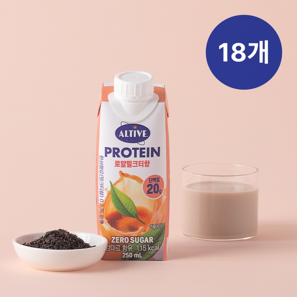 (BOX)얼티브 프로틴  로얄밀크티향 250ml X 18개