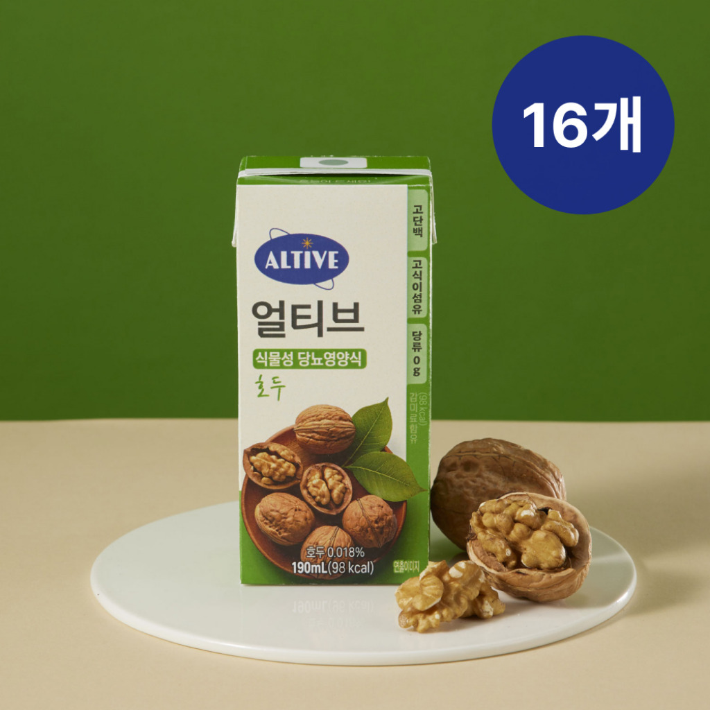 (BOX)얼티브 당뇨영양식 호두 190ml 16입 1박스