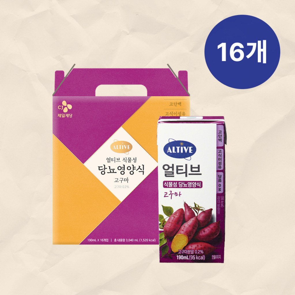 (BOX)얼티브 당뇨영양식 고구마 190ml 16입 1박스