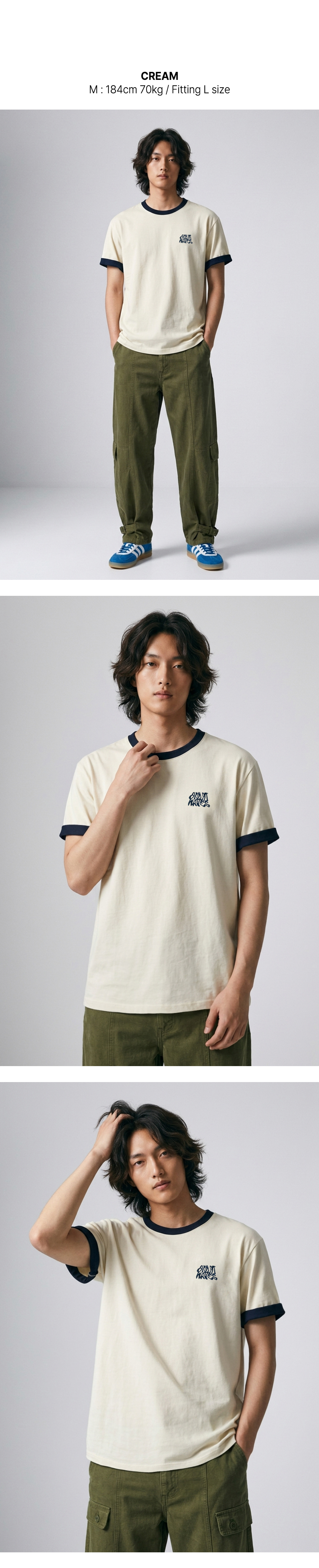 RINGER SHORT SLEEVE TEE - 4 COLORS BLACK