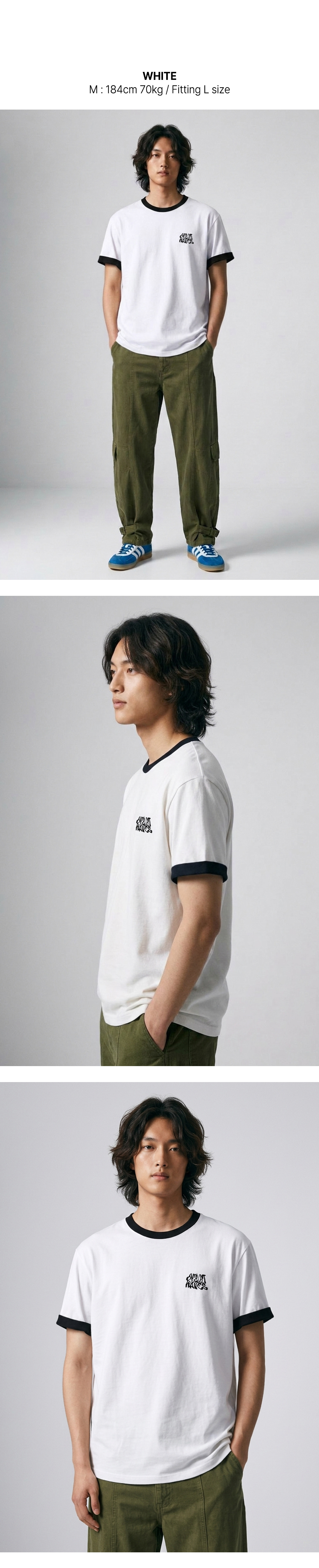 RINGER SHORT SLEEVE TEE - 4 COLORS BLACK