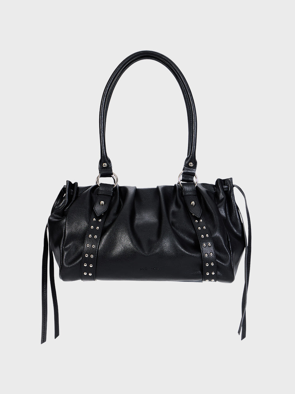 Studded Ruched Bag (Black) - alki alka