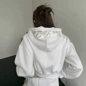 레터링자수 투웨이 기모 후드집업 3color