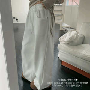 (레터링후드 set) 기모 와이드조거 팬츠 3color