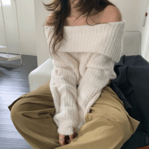 루즈 오프숄더 니트 3color