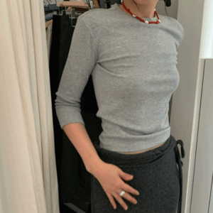 쫀쫀 베이직 8부 티셔츠 4color