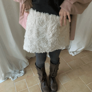 플라워 퍼 스커트 2color