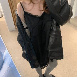 링클 레이스 슬릭 원피스 2color / 사계절 활용 슬립 [레이어드]