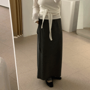 골지 스트랩 맥시 롱 스커트 2color (임산부,데일리 착용)