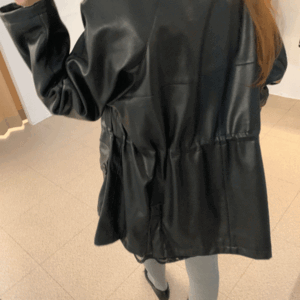 (램스킨터치) 스트링 레더 하프자켓 / 고퀄 데일리 아우터
