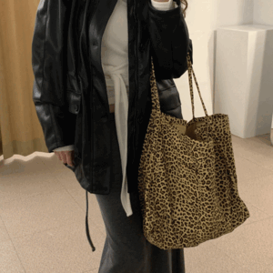 (수납끝판) 레오파드 스퀘어 에코숄더백 / 보부상 데일리백