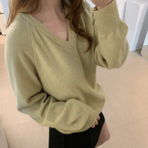 (여리핏) 딥브이 울 니트 3color / 루즈핏 데일리 니트