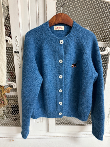 고양이 자수 가디건