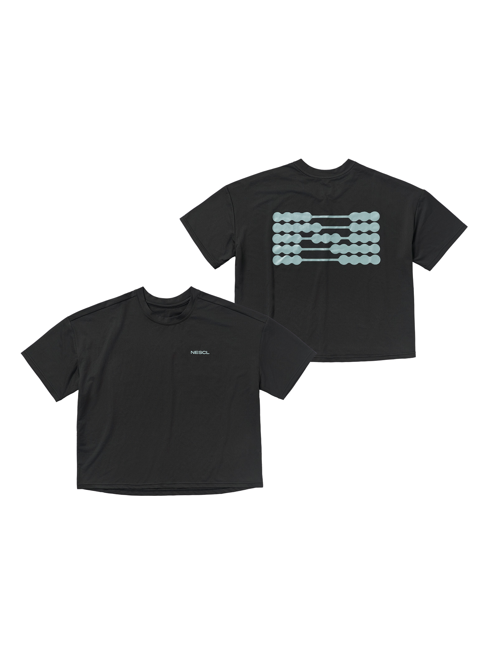 黑色風層網眼短版 T-Shirt 主圖