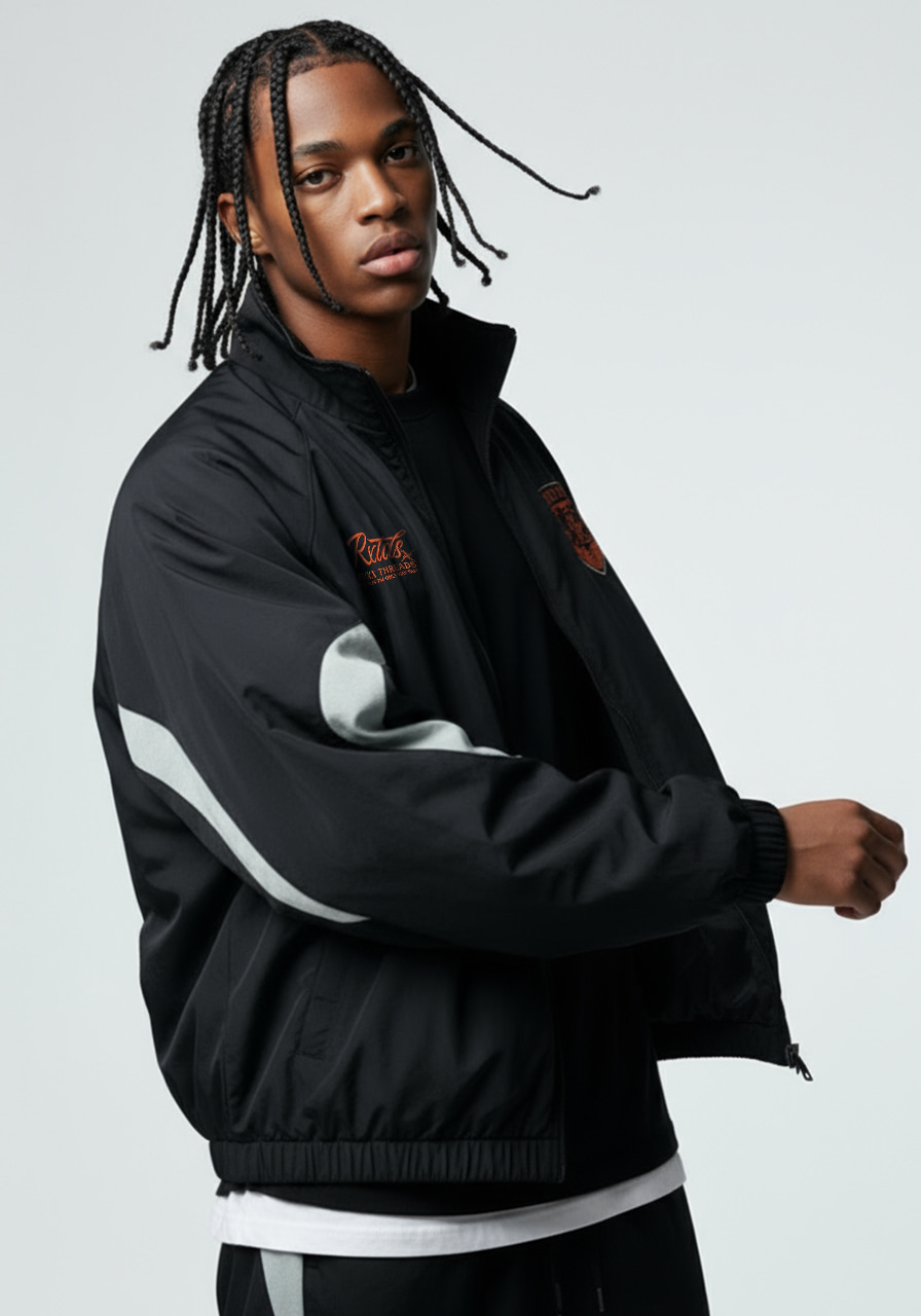 Lion flag wide cropped fit track jacket | RXTDS