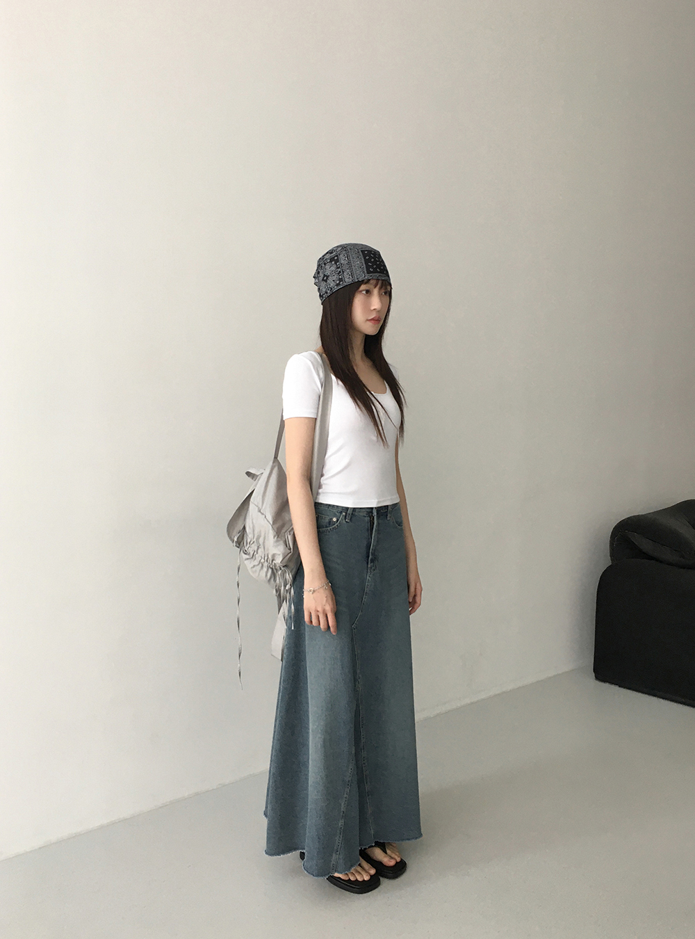 デニムフレアマキシスカート | ファッション通販サイト NUGU