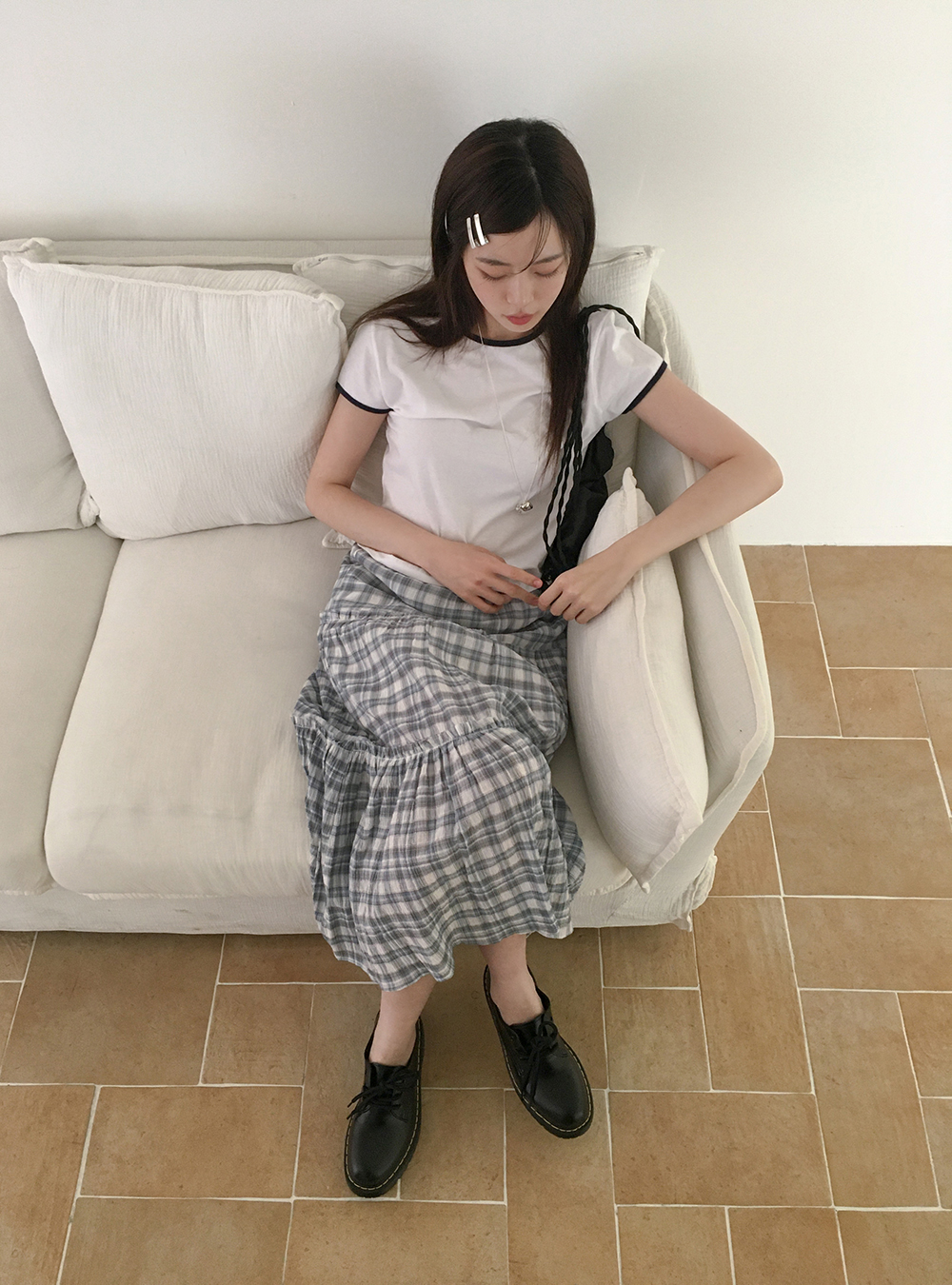 miumiu 2020チェックフリルが素敵なロングスカート タグ付き未使用