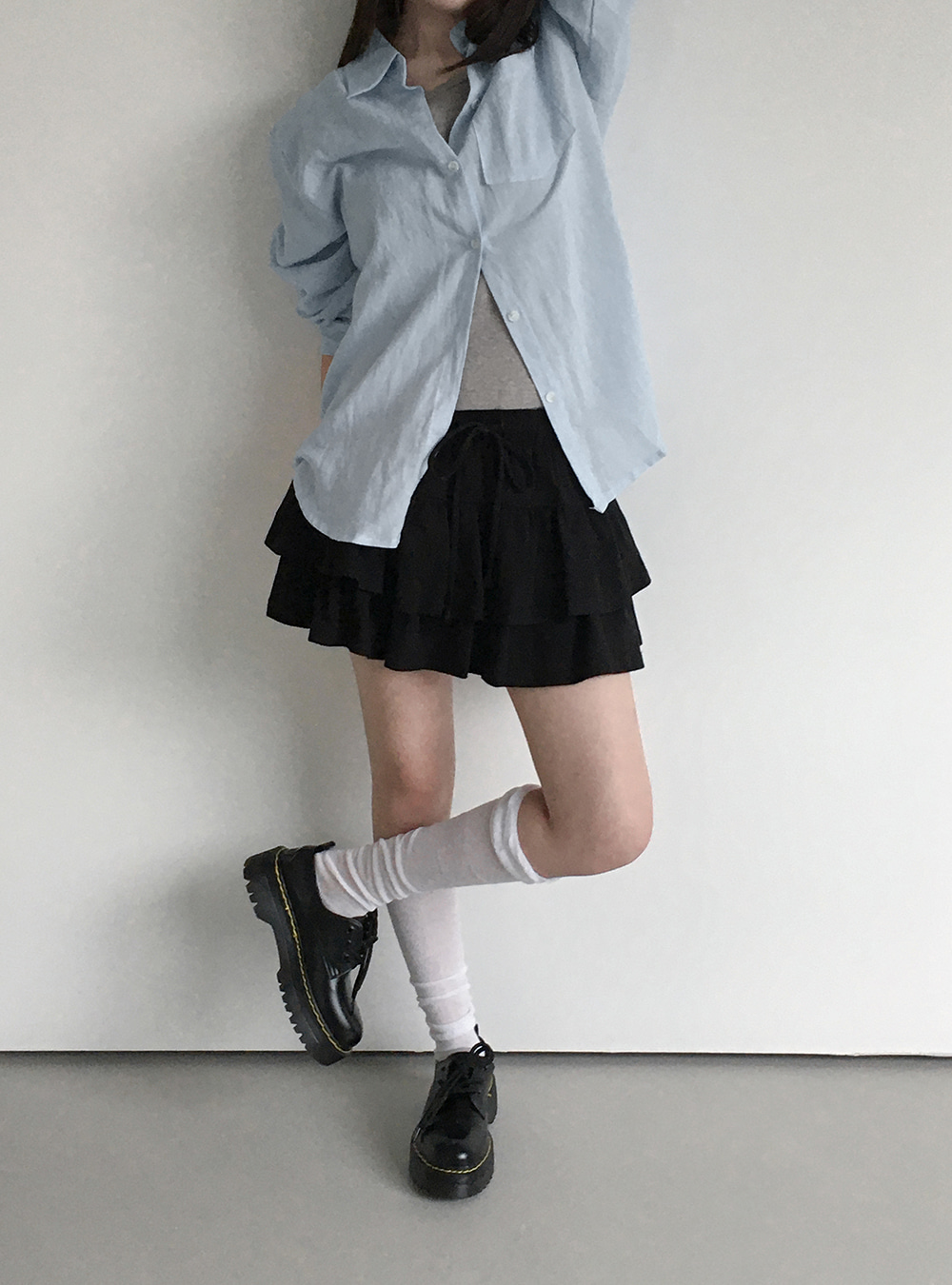 フリルポイントメッシュニーソックス | ファッション通販サイト NUGU