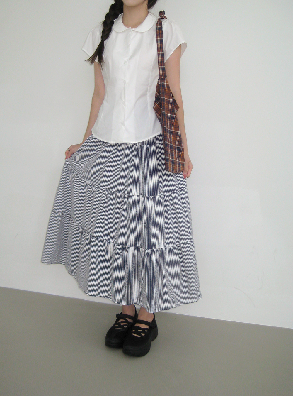 【未使用タグ付き】MAISONSPECIAL ストライプティアードスカート 未使用タグ付き】MAISONSPECIAL ストライプティアードスカート