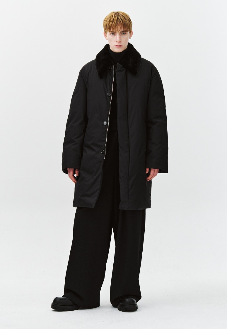 ZIOSONGZIO バーガンディー カシミア ロングコート ダブルフェイス