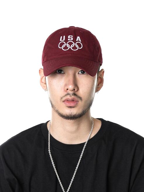 NTV BC-OLYMPIC FLAG USA CAP-BURGUNDY